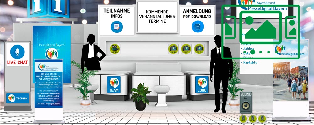 das slideshow-Fenster für 'messedigital.bayern' anzeigen ...
FIT FÜR IHRE ZUKUNFT :: Die digitale Messe- und Event-Plattform für Bayern